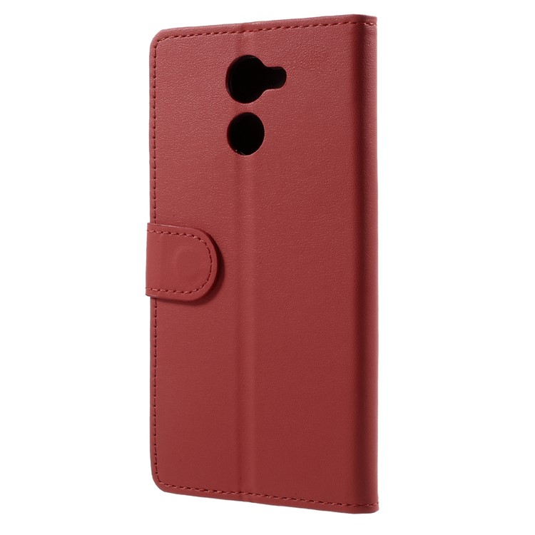 PU Leather Cover Wallet Stand Case for Huawei Enjoy 7 Plus - Red-2