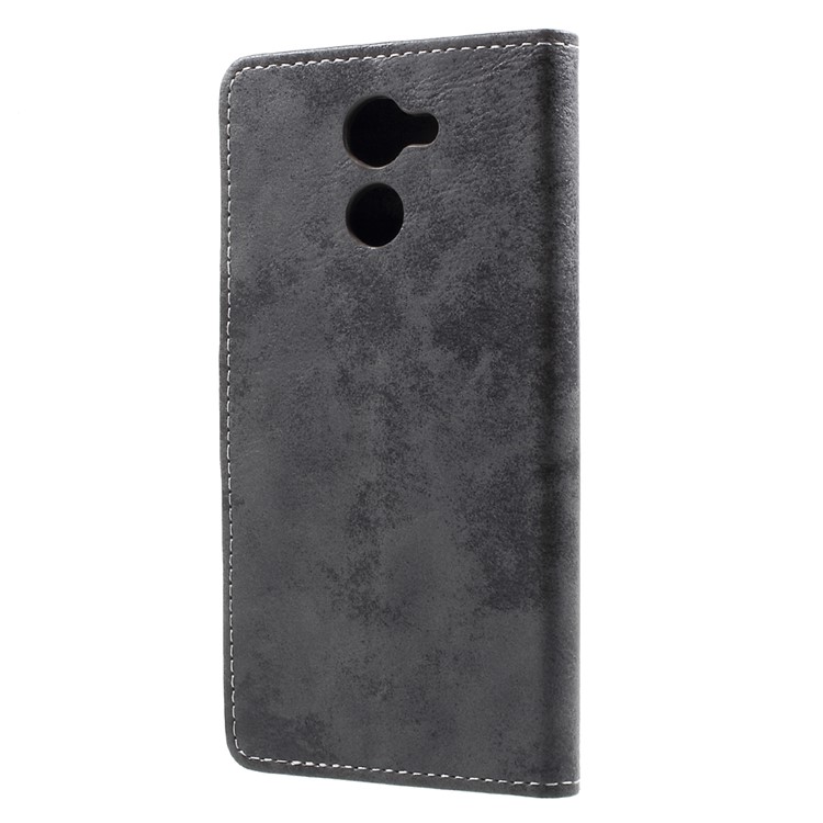 Vintage Leather Card Holder Cell Phone Case Accessory for Huawei Enjoy 7 Plus - Grey-2