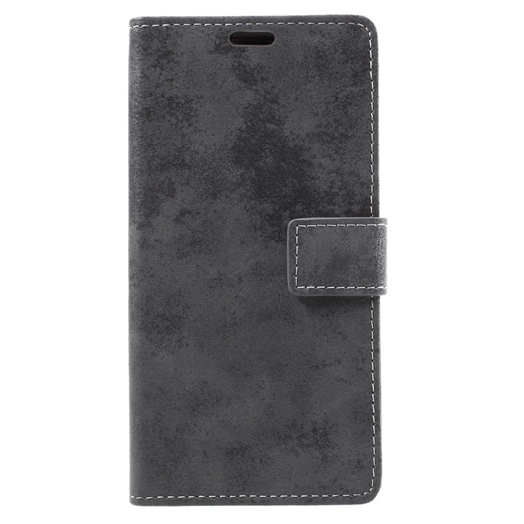 Vintage Leather Card Holder Cell Phone Case Accessory for Huawei Enjoy 7 Plus - Grey-3