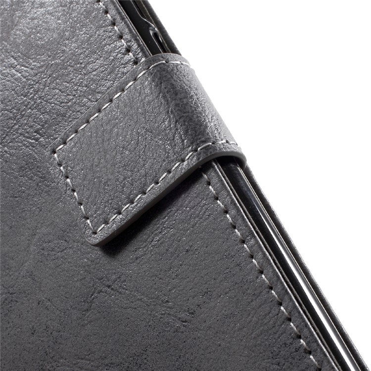 Vintage Leather Card Holder Cell Phone Case Accessory for Huawei Enjoy 7 Plus - Grey-7