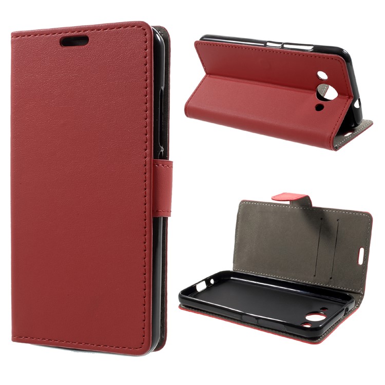 For Huawei Y3 (2017) Magnetic PU Leather Wallet Phone Case with Stand - Red-1