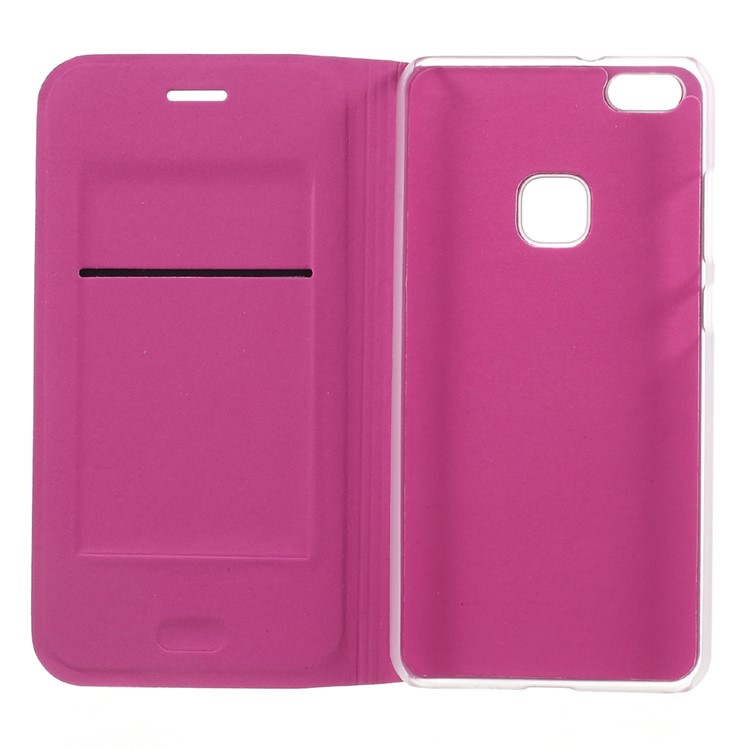 Card Slot PU Leather Cell Phone Case for Huawei P10 Lite - Rose-4