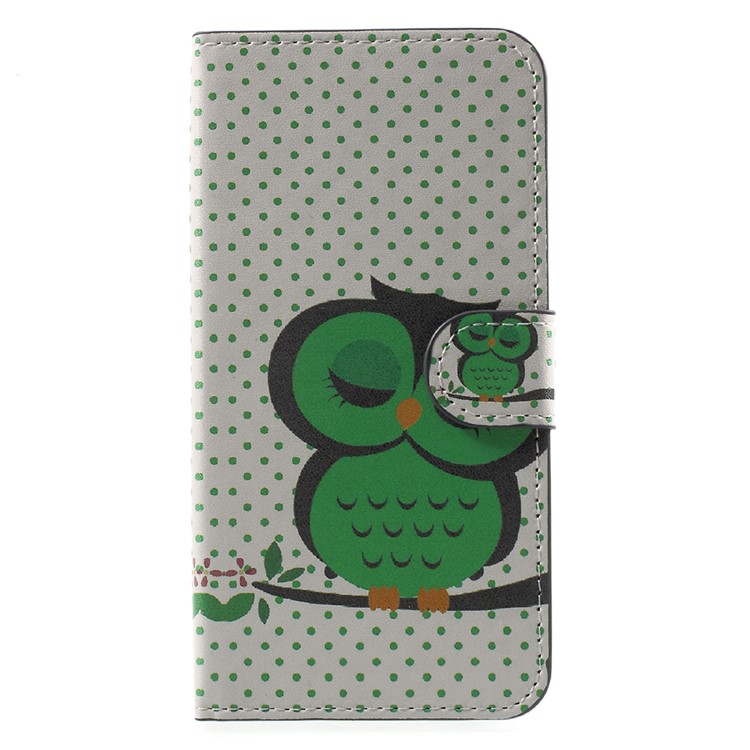 Pattern Printing Wallet Leather Stand Cover for Huawei Y3 (2017) - Owl Sleeping-2