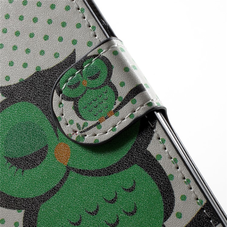 Pattern Printing Wallet Leather Stand Cover for Huawei Y3 (2017) - Owl Sleeping-6
