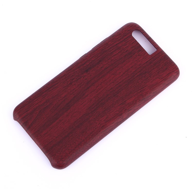 Wood Texture PU Leather Coated Hard PC Mobile Phone Casing for Huawei P10 Plus - Wine Red-2