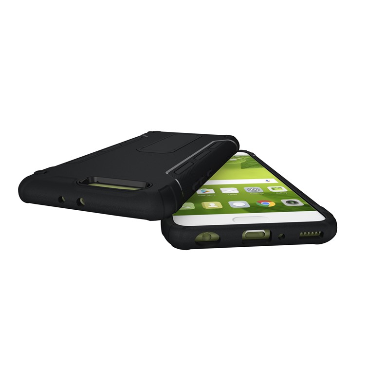 Supporting Kickstand Hybrid PC + TPU Mobile Phone Shell for Huawei P10 Plus - Black-7