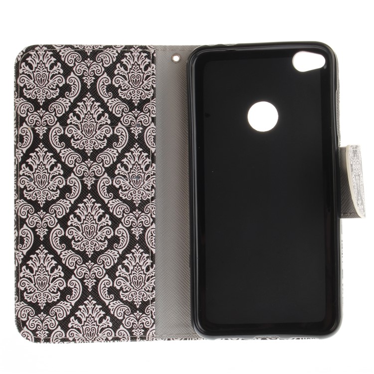 Pattern Printing Leather Wallet Case for Huawei P8 Lite (2017) / Honor 8 Lite - Damask Flowers-10