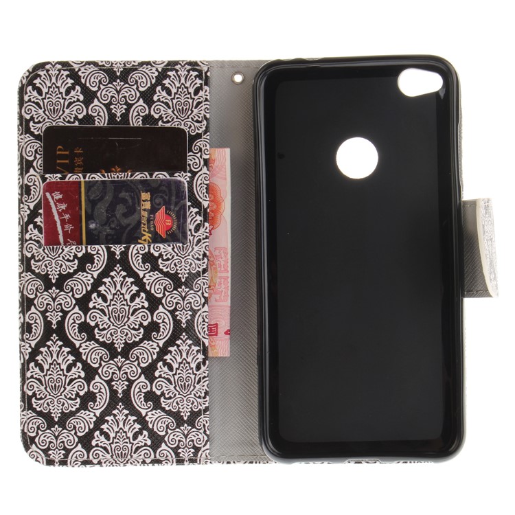 Pattern Printing Leather Wallet Case for Huawei P8 Lite (2017) / Honor 8 Lite - Damask Flowers-9