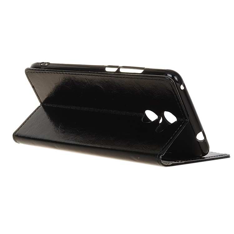 Crazy Horse Skin Wallet Leather Cell Phone Casing with Stand for Huawei Enjoy 7 Plus - Black-3