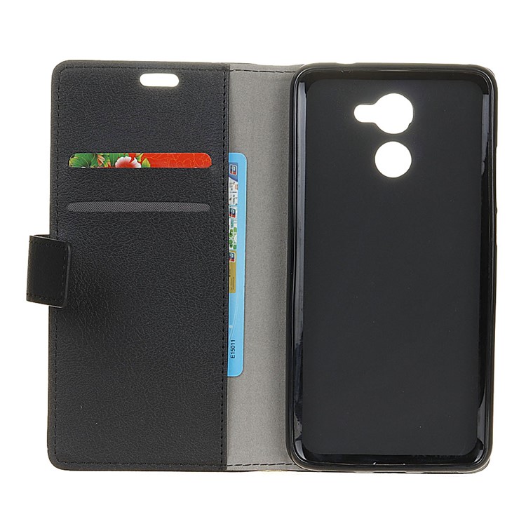 Wallet Leather Stand Case for Huawei Enjoy 7 Plus - Black-4