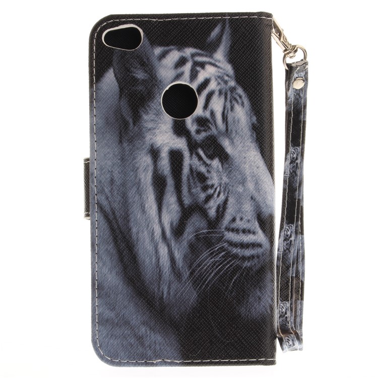 Patterned Wallet Leather Mobile Phone Case for Huawei P8 Lite (2017) / Honor 8 Lite - Tiger Pattern-3