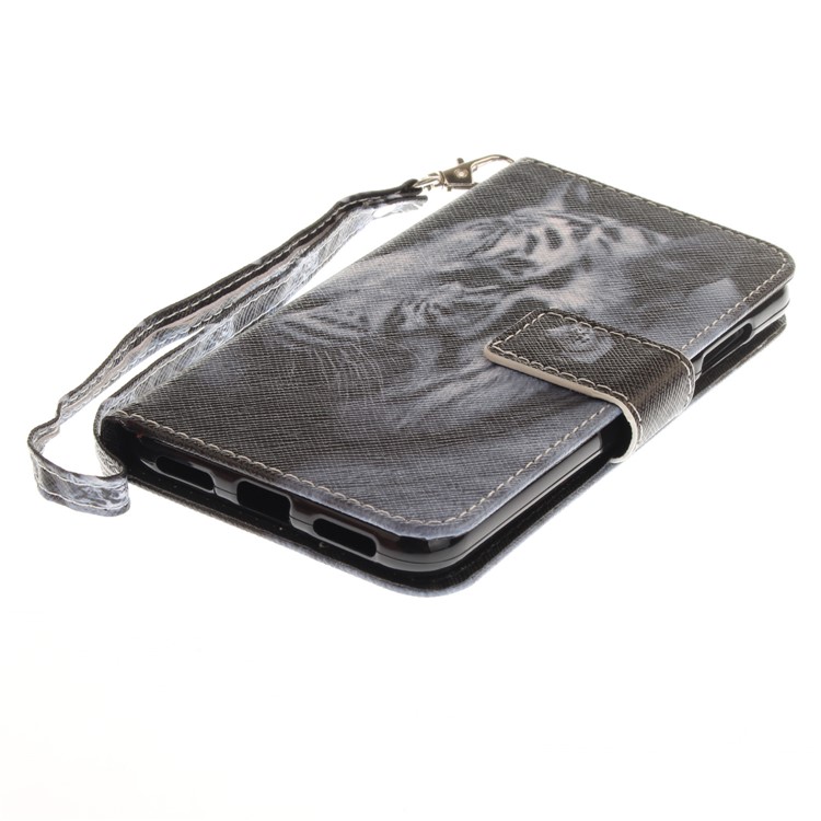 Patterned Wallet Leather Mobile Phone Case for Huawei P8 Lite (2017) / Honor 8 Lite - Tiger Pattern-4