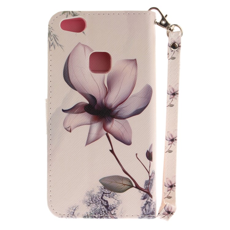 Pattern Printing Wallet Leather Stand Case for Huawei P10 Lite - Flower Pattern-3