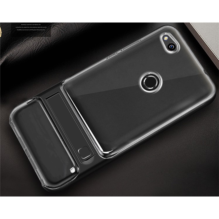 Para Huawei P8 Lite(2017) / Honor 8 Lite ELEGANCE TPU + Cubierta del teléfono del Kickstand de la PC - Negro-2