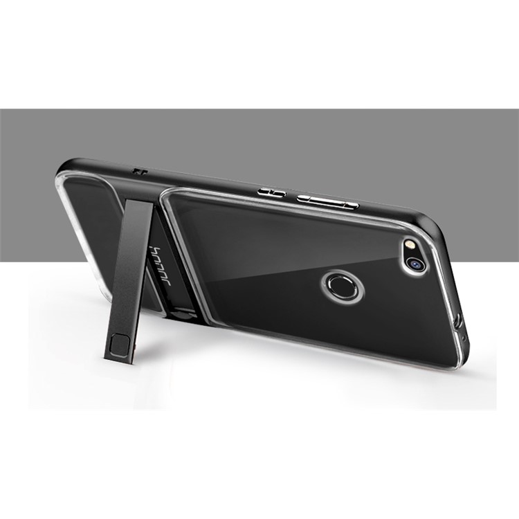 Para Huawei P8 Lite(2017) / Honor 8 Lite ELEGANCE TPU + Cubierta del teléfono del Kickstand de la PC - Negro-3