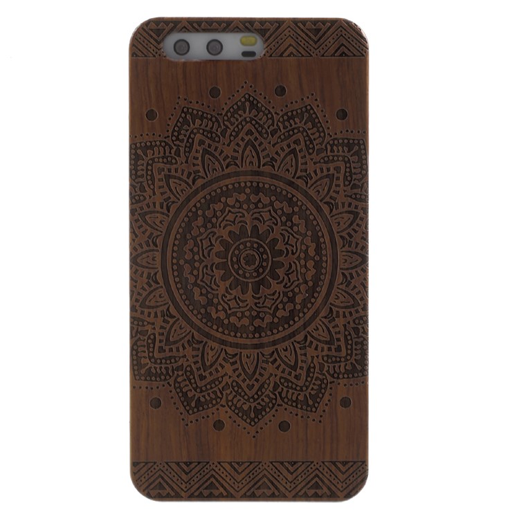 Carving Handmade Hard Wood Back Phone Casing for Huawei P10 - Mandala Pattern-1