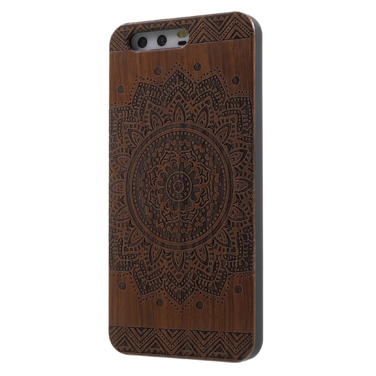 Carving Handmade Hard Wood Back Phone Casing for Huawei P10 - Mandala Pattern-2
