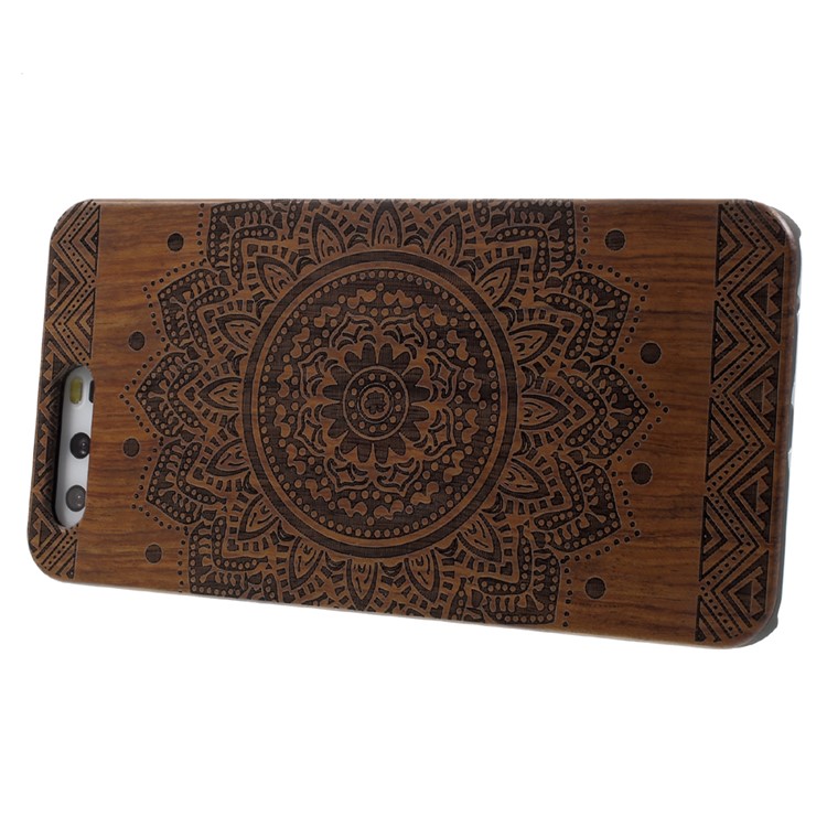 Carving Handmade Hard Wood Back Phone Casing for Huawei P10 - Mandala Pattern-4