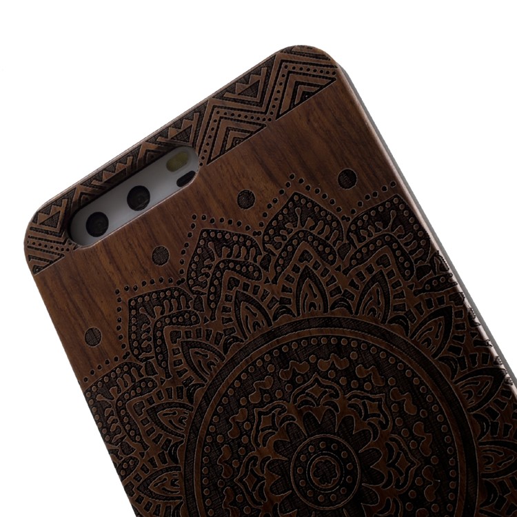 Carving Handmade Hard Wood Back Phone Casing for Huawei P10 - Mandala Pattern-6