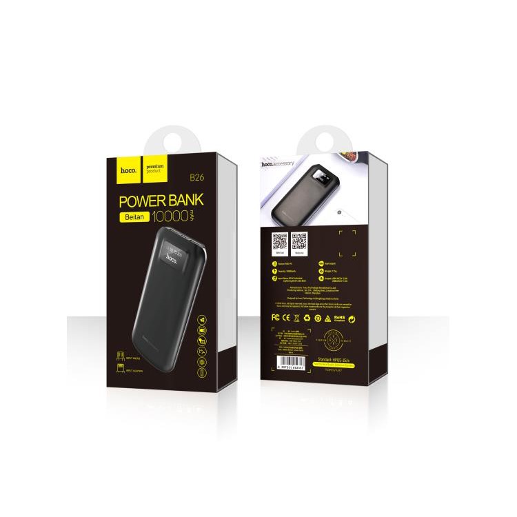 HOCO B26-10000 Li-polymer 10000mAh Power Bank Charger - Black-4
