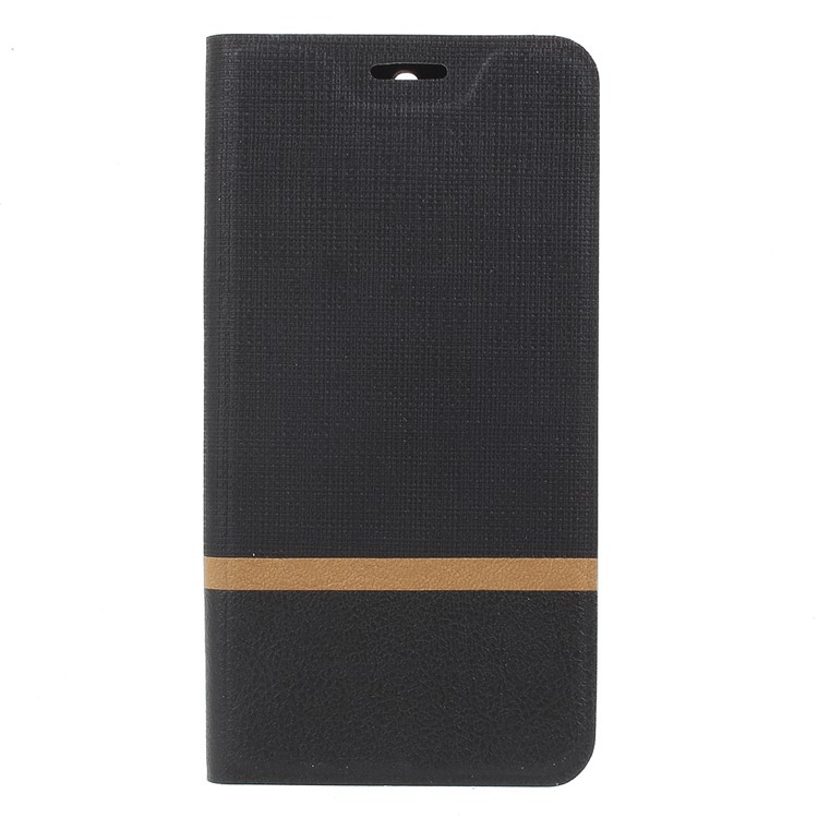 Cross Texture Stand Leather Card Holder Phone Shell for Huawei Y5 (2017) Built-in Steel Sheet - Black-2