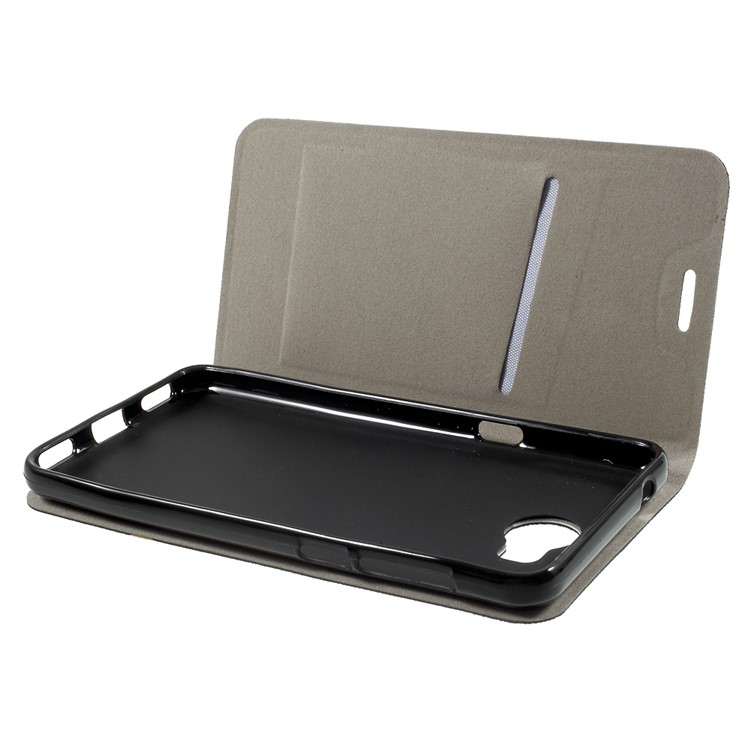 Cross Texture Stand Leather Card Holder Phone Shell for Huawei Y5 (2017) Built-in Steel Sheet - Black-6