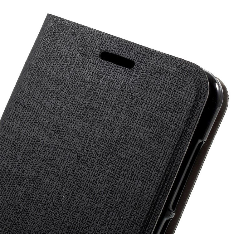 Cross Texture Stand Leather Card Holder Phone Shell for Huawei Y5 (2017) Built-in Steel Sheet - Black-8