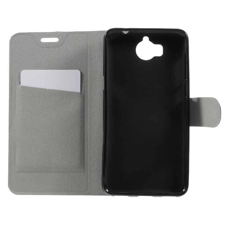 Crazy Horse Card Holder Leather Built-in Steel Sheet Case for Huawei Y5 (2017) - Rose-5