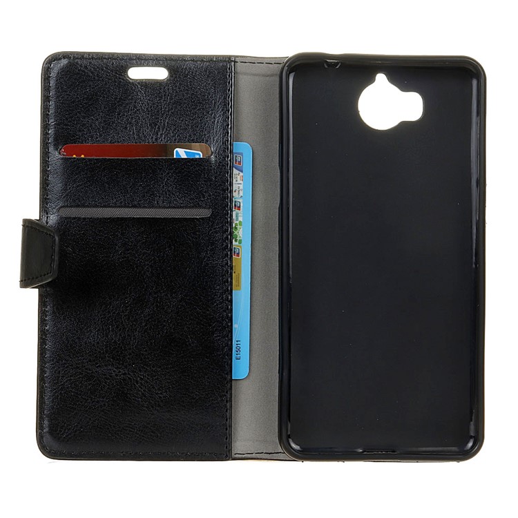 Crazy Horse Wallet Leather Stand Cover for Huawei Y5 (2017) - Black-3