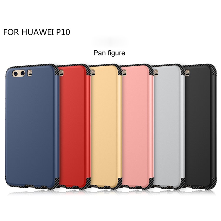 For Huawei P10 Carbon Fiber Texture Matte Hybrid Phone Cover (Plastic + TPU) - Black-3