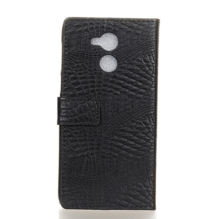 Crocodile Skin Wallet Leather Stand Cover for Huawei nova Smart - Black-2