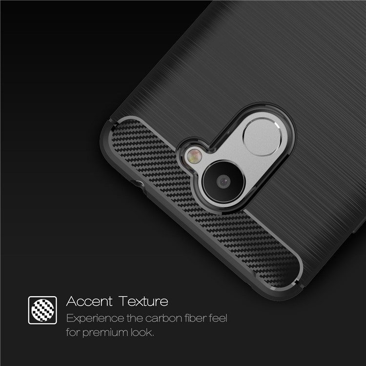 Carbon Fiber Texture Brushed TPU Back Case Accessory for Huawei Enjoy 7 Plus - Black-4