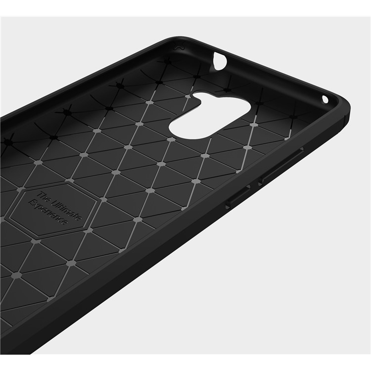 Carbon Fiber Texture Brushed TPU Back Case Accessory for Huawei Enjoy 7 Plus - Black-5