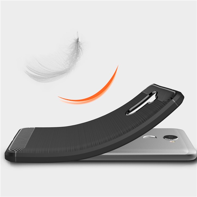 Carbon Fiber Texture Brushed TPU Back Case Accessory for Huawei Enjoy 7 Plus - Black-7