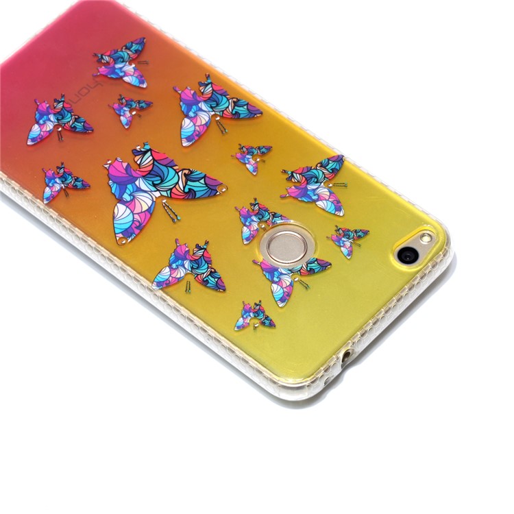 Pattern Printing Inner Rhinestone TPU Case for Huawei P8 Lite (2017) / Honor 8 Lite - Colorized Butterflies-5