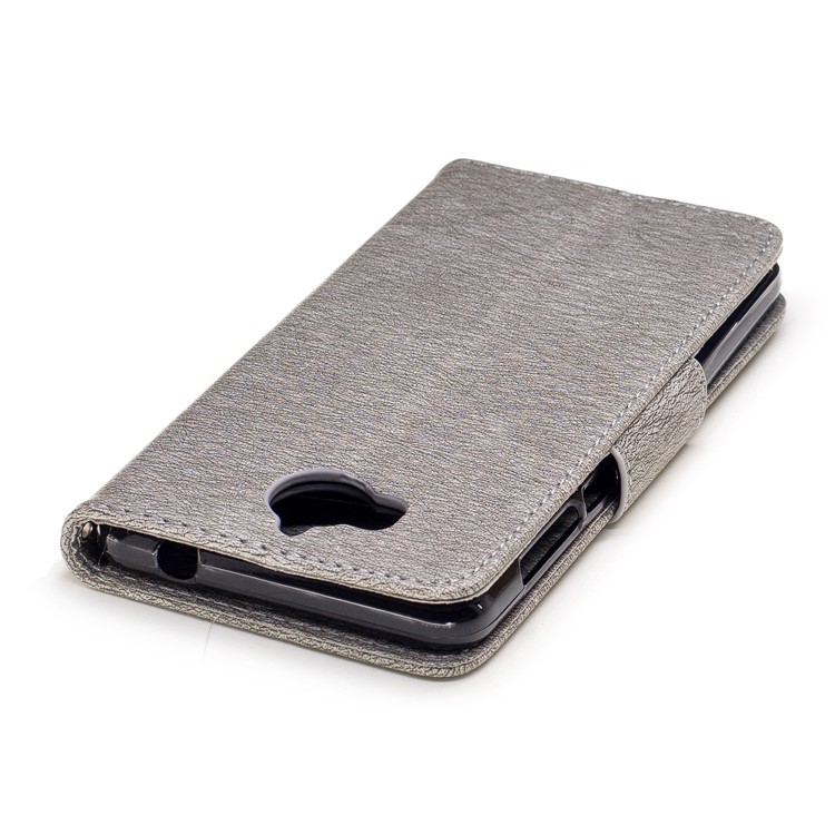 Imprinted Bear Wallet Leather Stand Case for Huawei Y5 (2017) - Grey-7