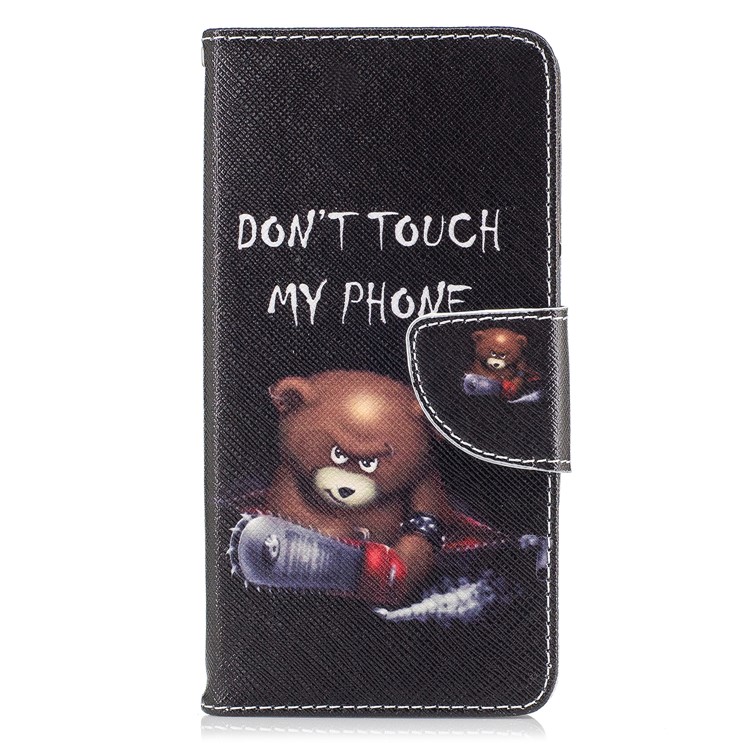 Pattern Printing Wallet Leather Magnetic Case for Huawei Y5 (2017) / Y6 (2017) - Brown Bear-2