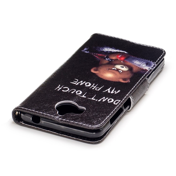 Pattern Printing Wallet Leather Magnetic Case for Huawei Y5 (2017) / Y6 (2017) - Brown Bear-7