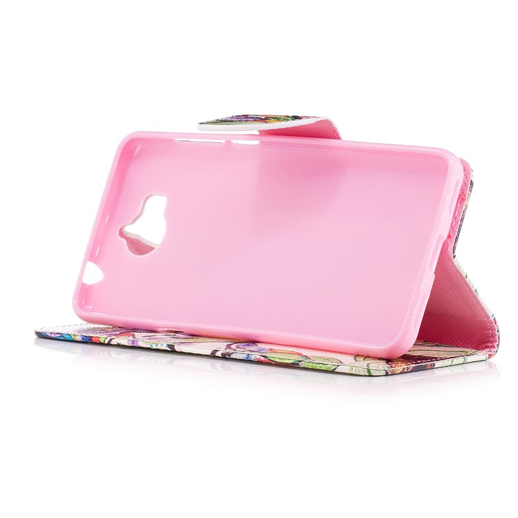Pattern Printing Wallet Leather Cell Phone Case para Huawei Y5 (2017) / Y6 (2017)-colorized árvore-5