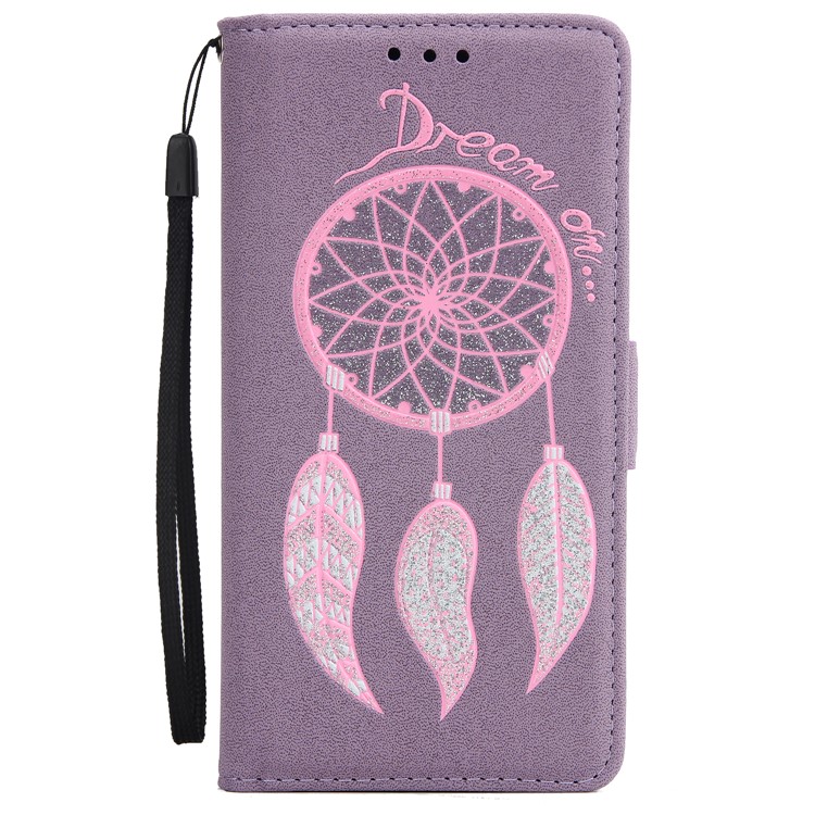 Dream Catcher Pattern Wallet Leather Stand Mobile Phone Shell for Huawei P10 Lite - Purple-2