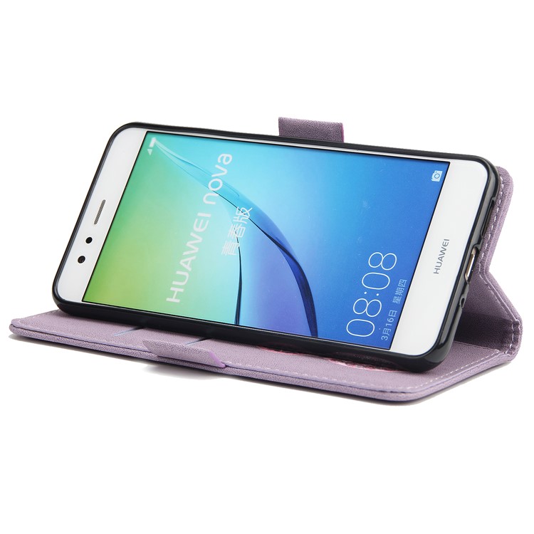 Dream Catcher Pattern Wallet Leather Stand Mobile Phone Shell for Huawei P10 Lite - Purple-5