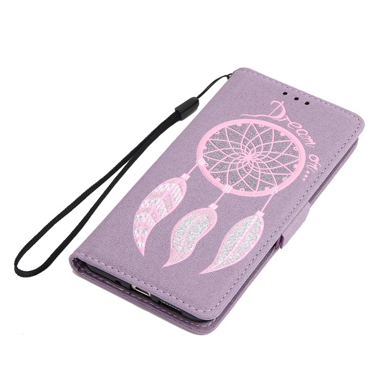 Dream Catcher Pattern Wallet Leather Stand Mobile Phone Shell for Huawei P10 Lite - Purple-7