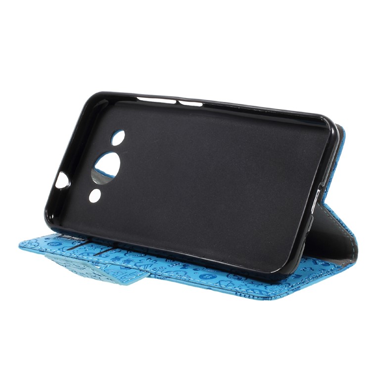 Cartoon Graffiti Wallet Leather Phone Casing with Stand for Huawei Y3 (2017) - Blue-4