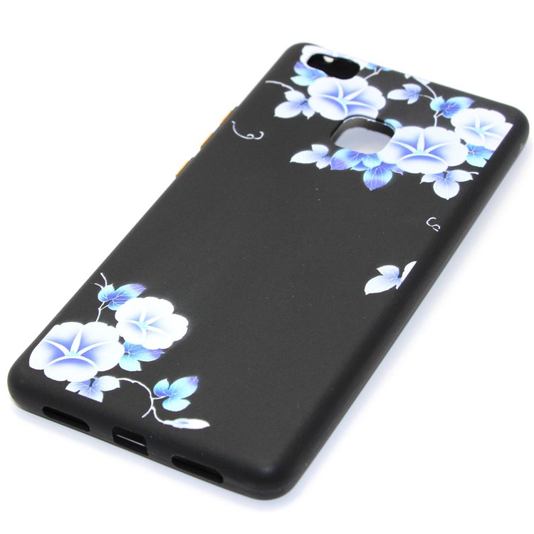 For Huawei P9 Lite / G9 Lite Pattern Printing Rubberized Embossed TPU Case with Electroplating Buttons - Morning Glory-2