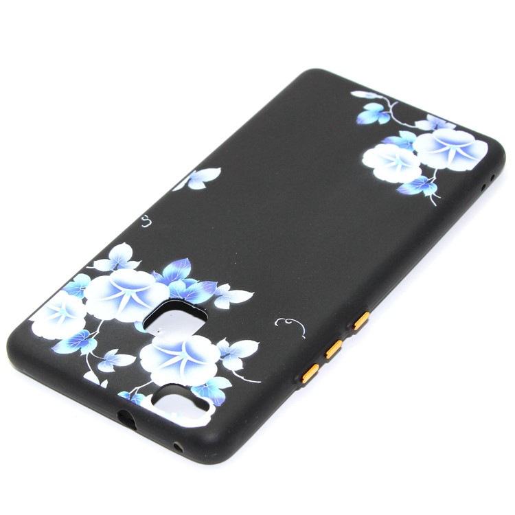 For Huawei P9 Lite / G9 Lite Pattern Printing Rubberized Embossed TPU Case with Electroplating Buttons - Morning Glory-3