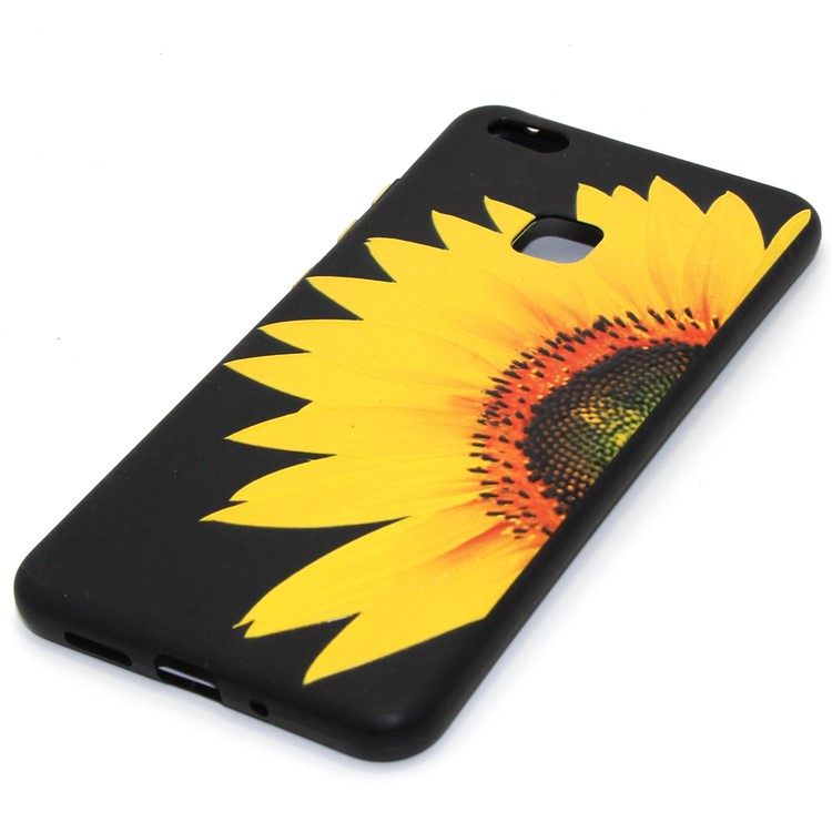 Embossed Pattern Printing Rubberized TPU Phone Shell with Strap for Huawei P10 Lite - Sunflower-2