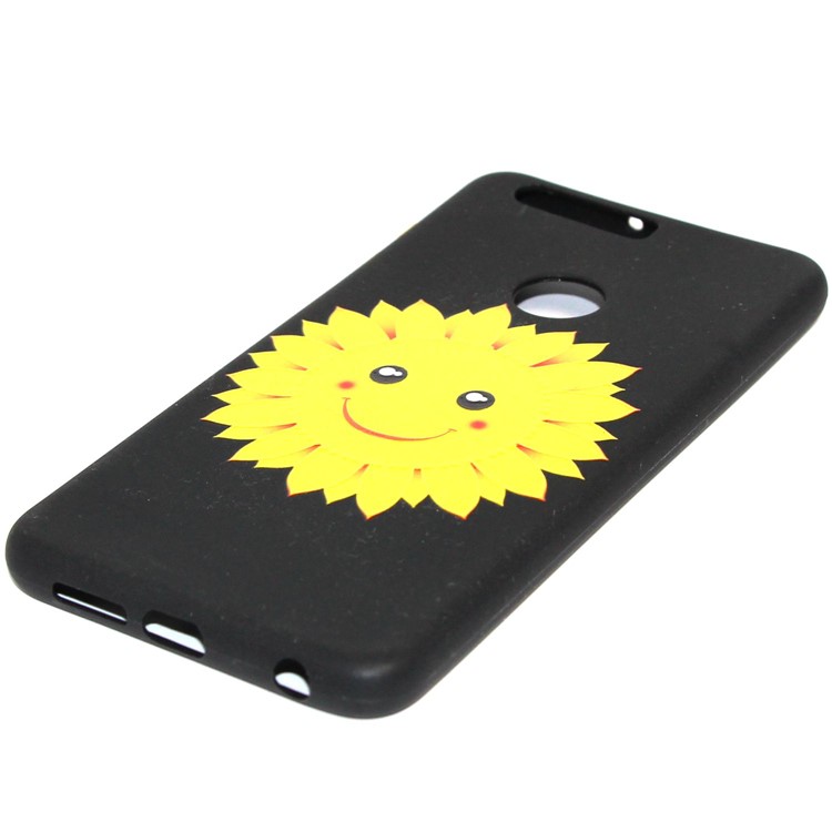 Pattern Printing Embossment Glossy TPU Phone Case for Huawei Honor 8 - Sunflower-2