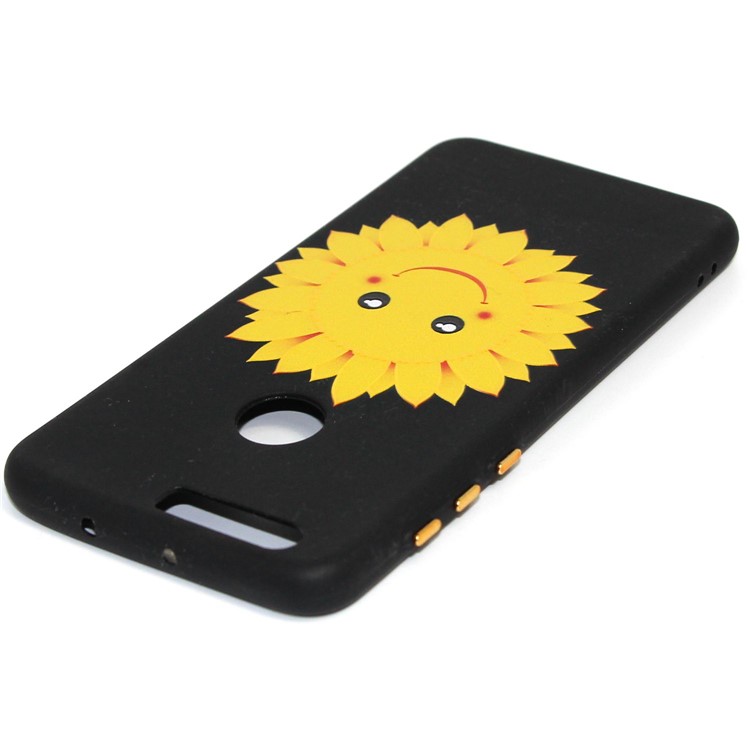 Pattern Printing Embossment Glossy TPU Phone Case for Huawei Honor 8 - Sunflower-3