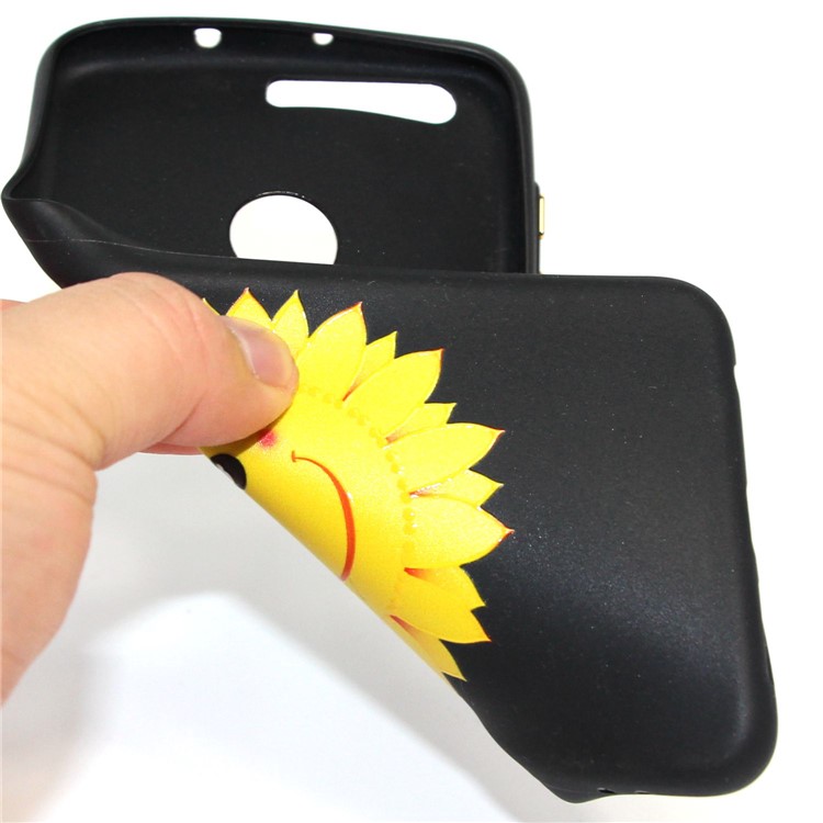 Pattern Printing Embossment Glossy TPU Phone Case for Huawei Honor 8 - Sunflower-4