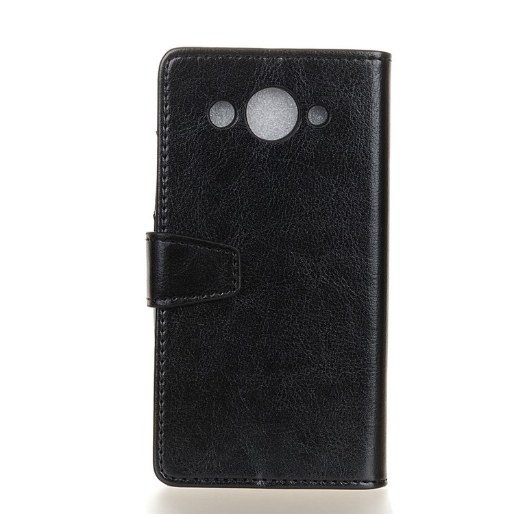 For Huawei Y3 (2017) Crazy Horse Wallet Leather Stand Cover - Black-2